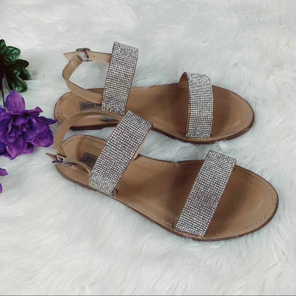 Steve Madden Rhinestone Sling Back Sandals - Picture 4 of 8